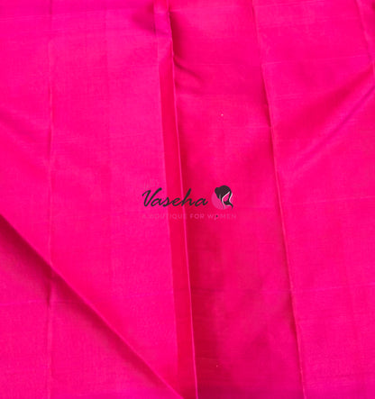 Pure Kanchipuram Silk Saree - Blue & Pink Combo - VVPS020