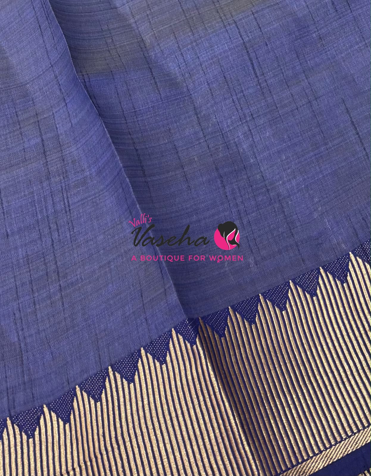 Semi Tussar Silk Saree | Navy Blue  Shade |VVSTS051