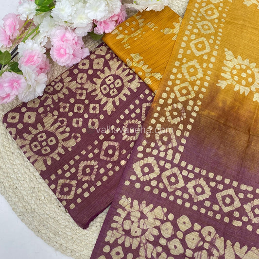 Unstitched Salwar Material- Baswada Batick Printed Silk - VVUSM005