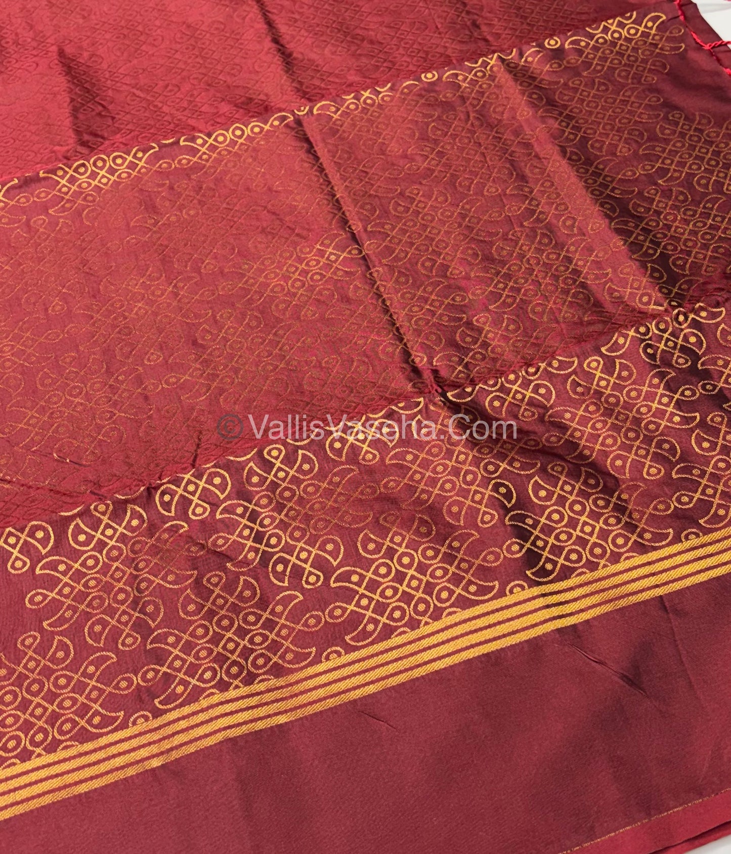 Semi Soft Silk - Kolam Design - Merun Shade - VVSSS029