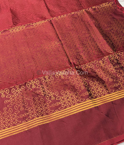 Semi Soft Silk - Kolam Design - Merun Shade - VVSSS029