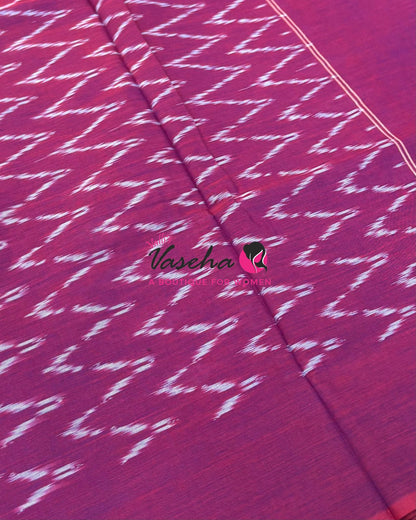 Ikkat Mercerised Cotton Saree - Single Ikkat - VVIKS001
