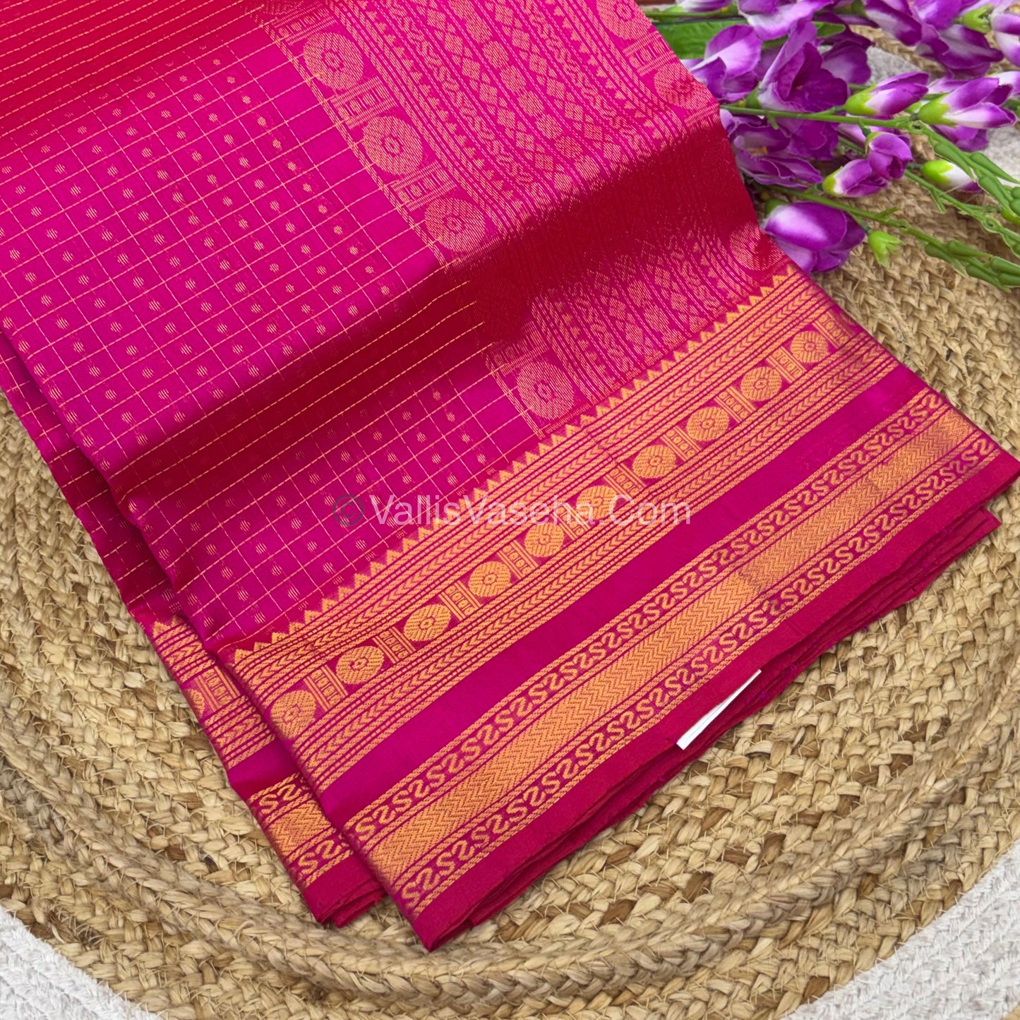Pure Silk Cotton Saree | Pink Shade |Lakshadeepam Design VVPLD002