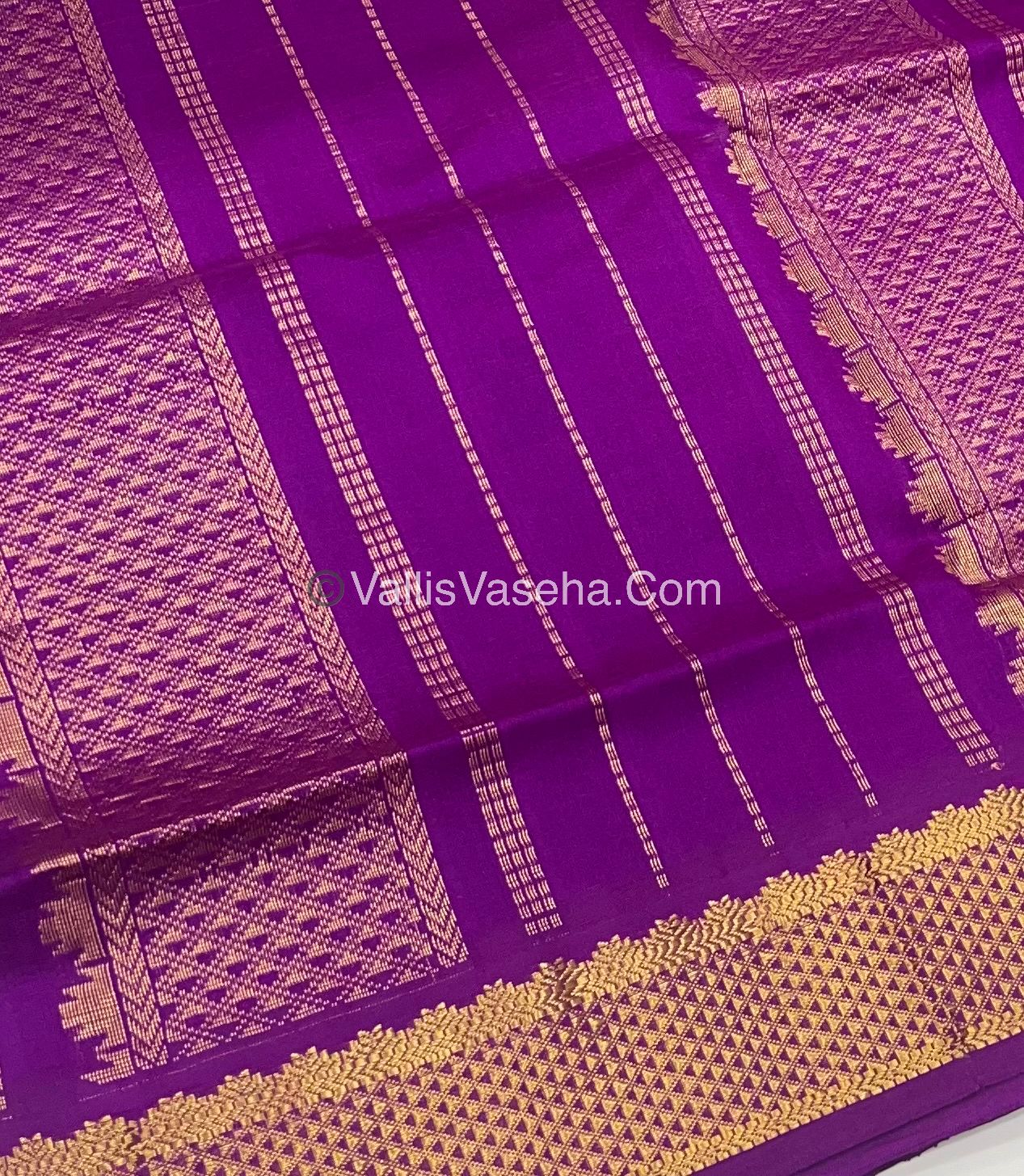 Semi Silk Cotton Saree - Blue With Purple Shade - VVSSC004