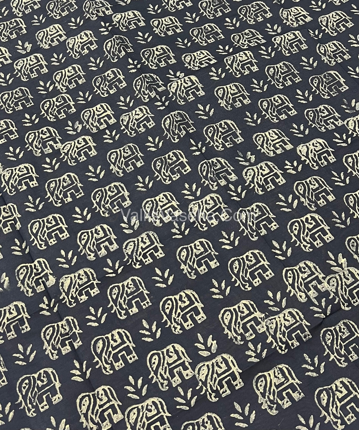South Mixed Cotton - Mirror Work Embroidery - Chocolate Brown With Black  - VVPCM002