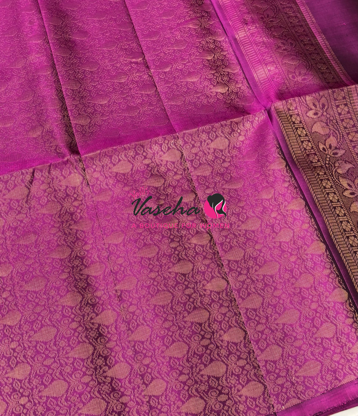 Pure Soft Silk Saree - Purplish Pink Shade - VVPSS119