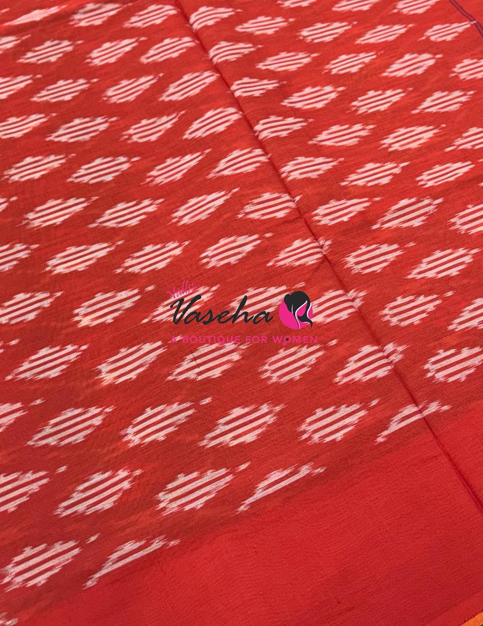 Ikkat Mercerised Cotton Saree - Single Ikkat - VVIKS001