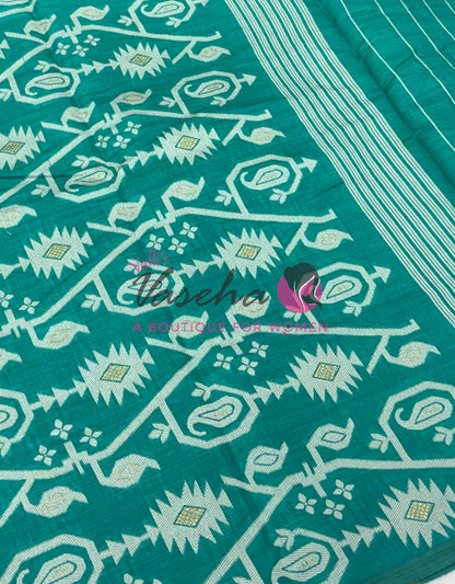 Semi Gicha Tussar Silk - Blue  Shade - VVGTS002