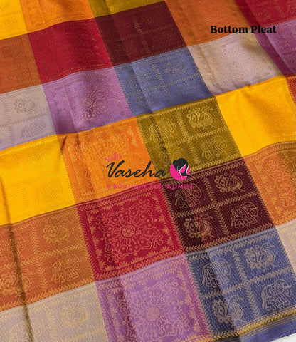Pure Soft Silk Saree - Partly Pallu -  Half & Half Saree - VVPSS088