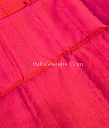 Pure Soft Silk Saree - Antique Zari - Border Less - Peachish Pink - VVPSS037