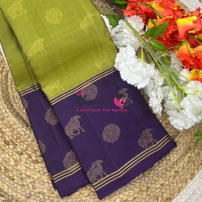 Half Mix - Pure Soft Silk Saree - Long Retta Petta Border with Butta - VVPSS084