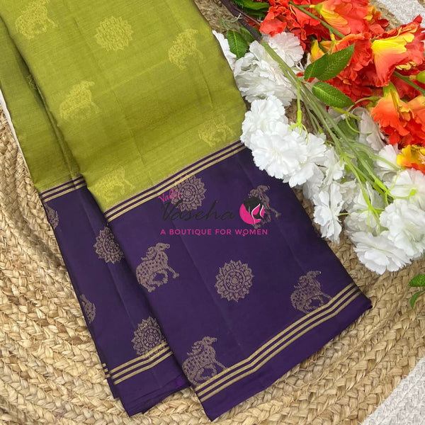 Half Mix - Pure Soft Silk Saree - Long Retta Petta Border with Butta - VVPSS084