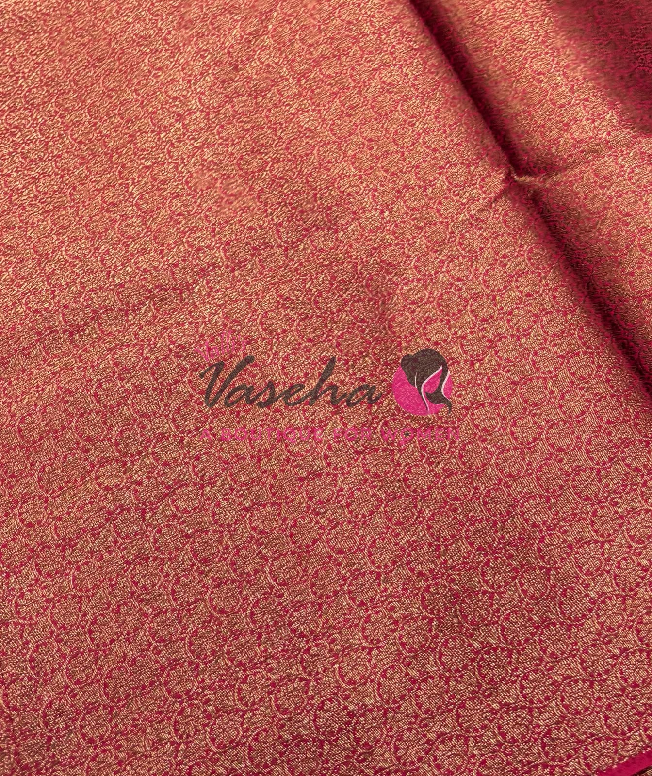 Bamboo Silk Saree- Green with Pink Shade - VVBSS015