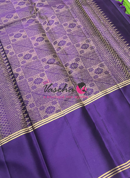 Half Mix - Pure Soft Silk Saree - Long Retta Petta Border with Butta - VVPSS084
