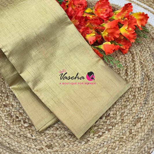 Semi Tussar Silk Saree | Creamish Gold  Shade |VVSTS051