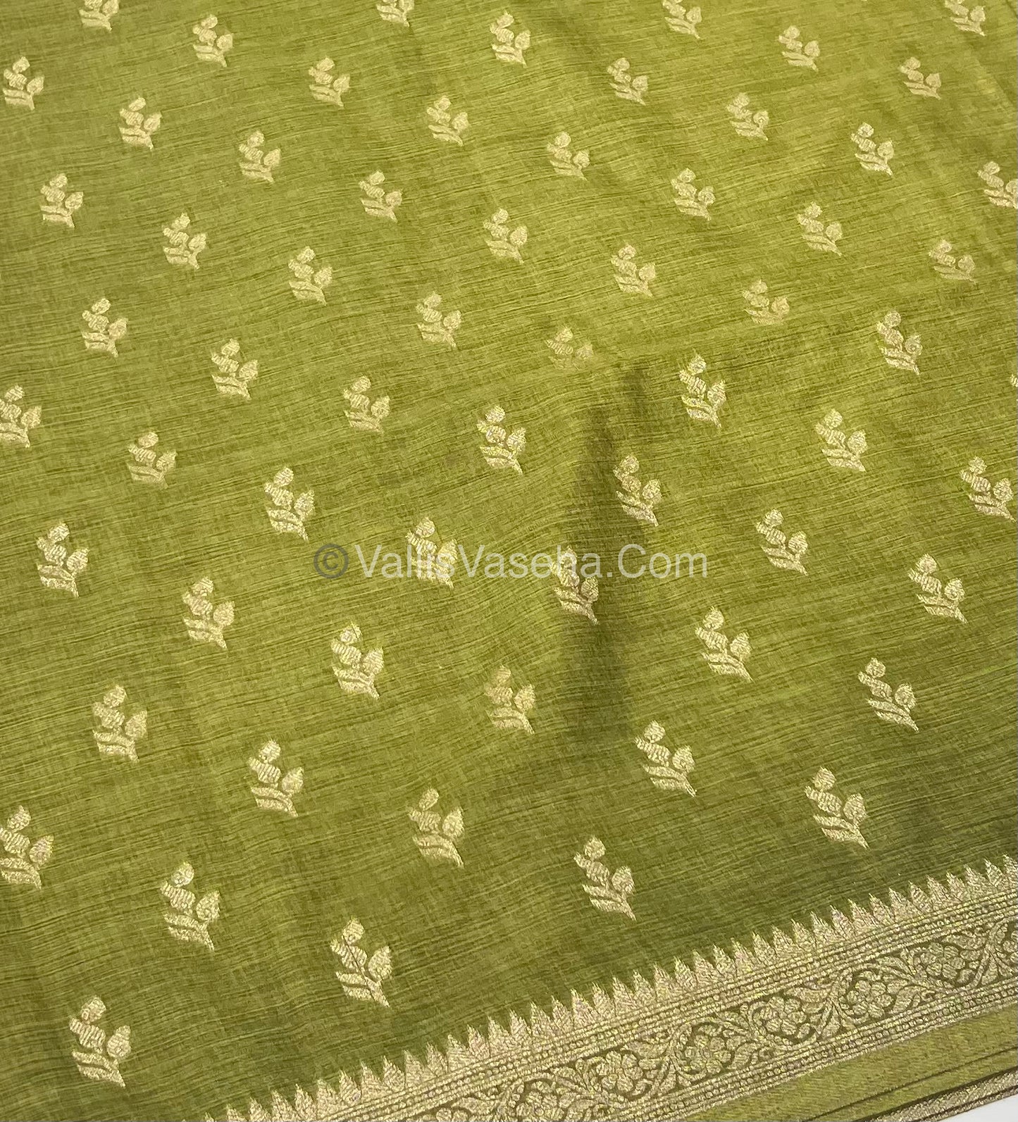 Banarasi - Heritage Silk - Semi Kathan Silk - Mehendi Green Shade - VVBHS003