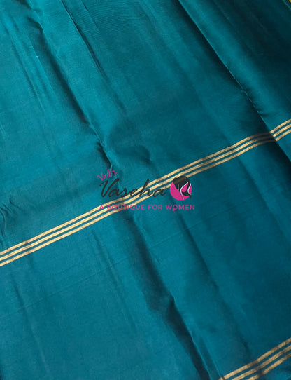 Half Mix - Pure Soft Silk Saree - Long Retta Petta Border with Butta - VVPSS084