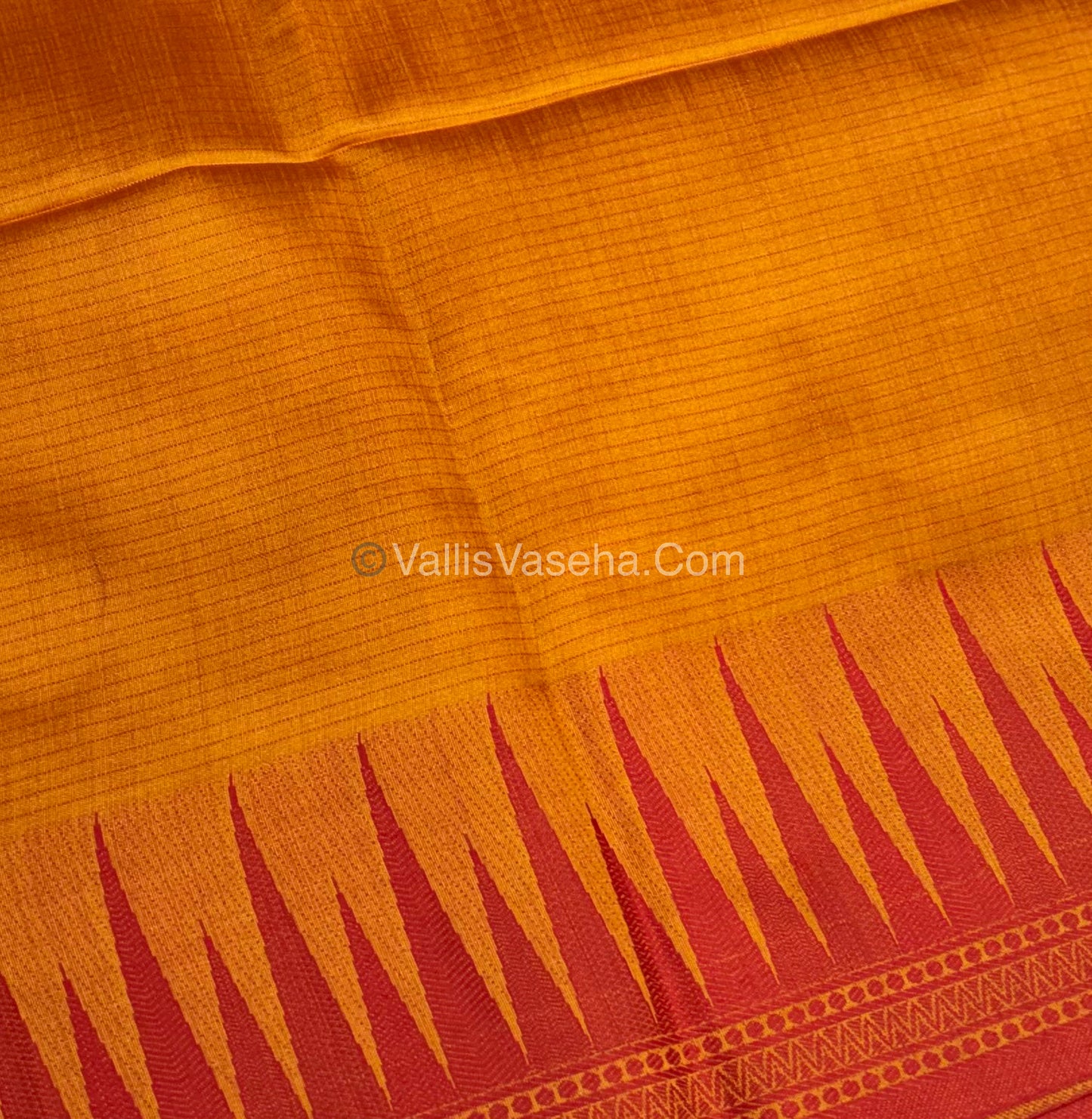 Semi Raw Silk - Orange With Red  Shade - VVRS007