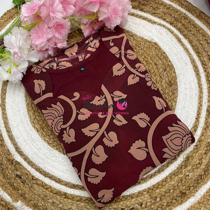 Ready Made - Georgette - Maxi - Brown Colour - VVRMG001