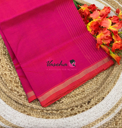 Pure Silk Cotton Sarees - Pink Shade - VVPSC015