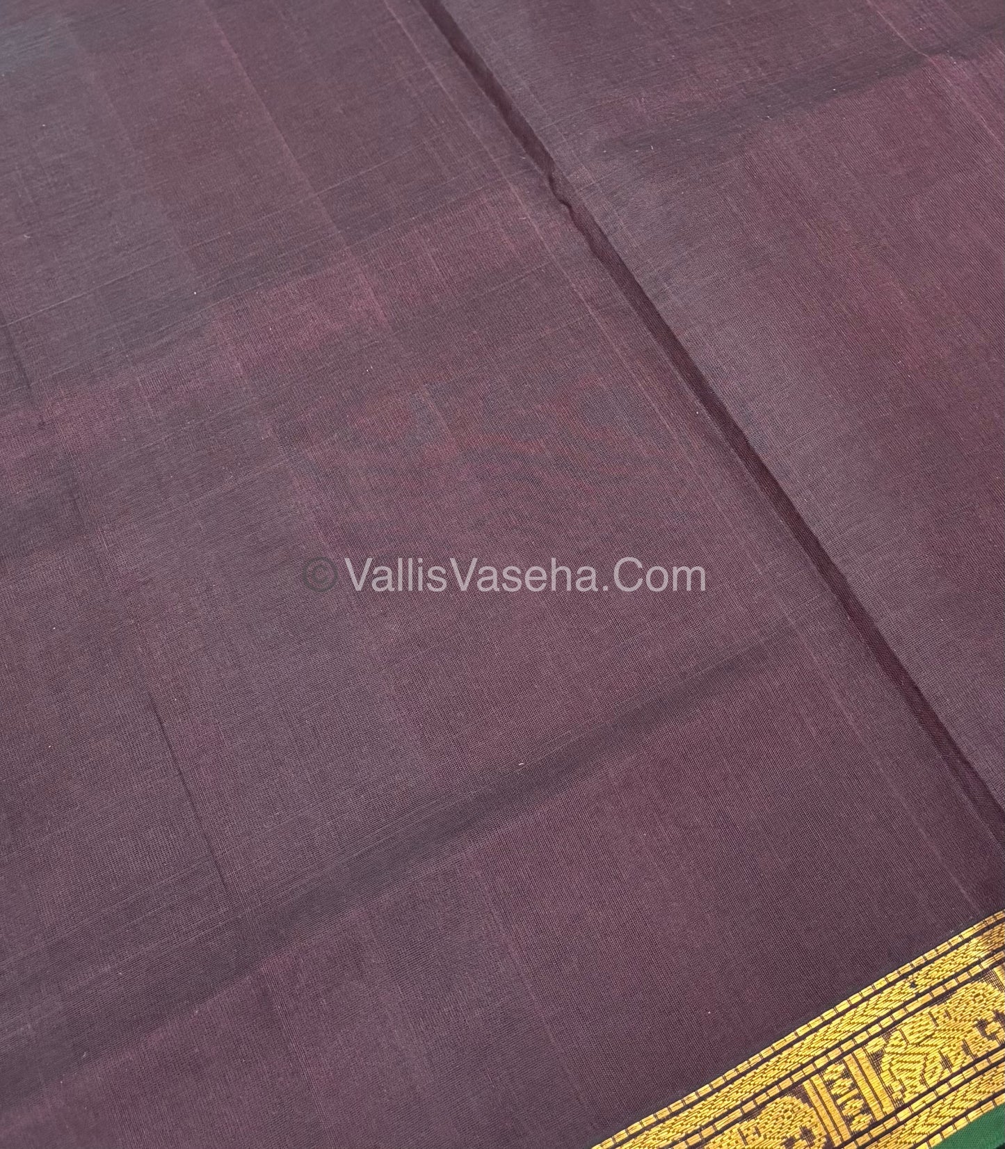 Pure Silk Cotton Saree - Retta Mayil Design -  Brown With Green Shade - VVRMS001