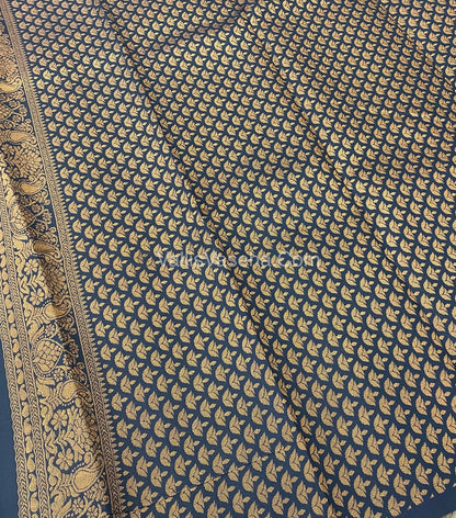 Kanchi Semi Silk - Yellow with Black VVKSS001