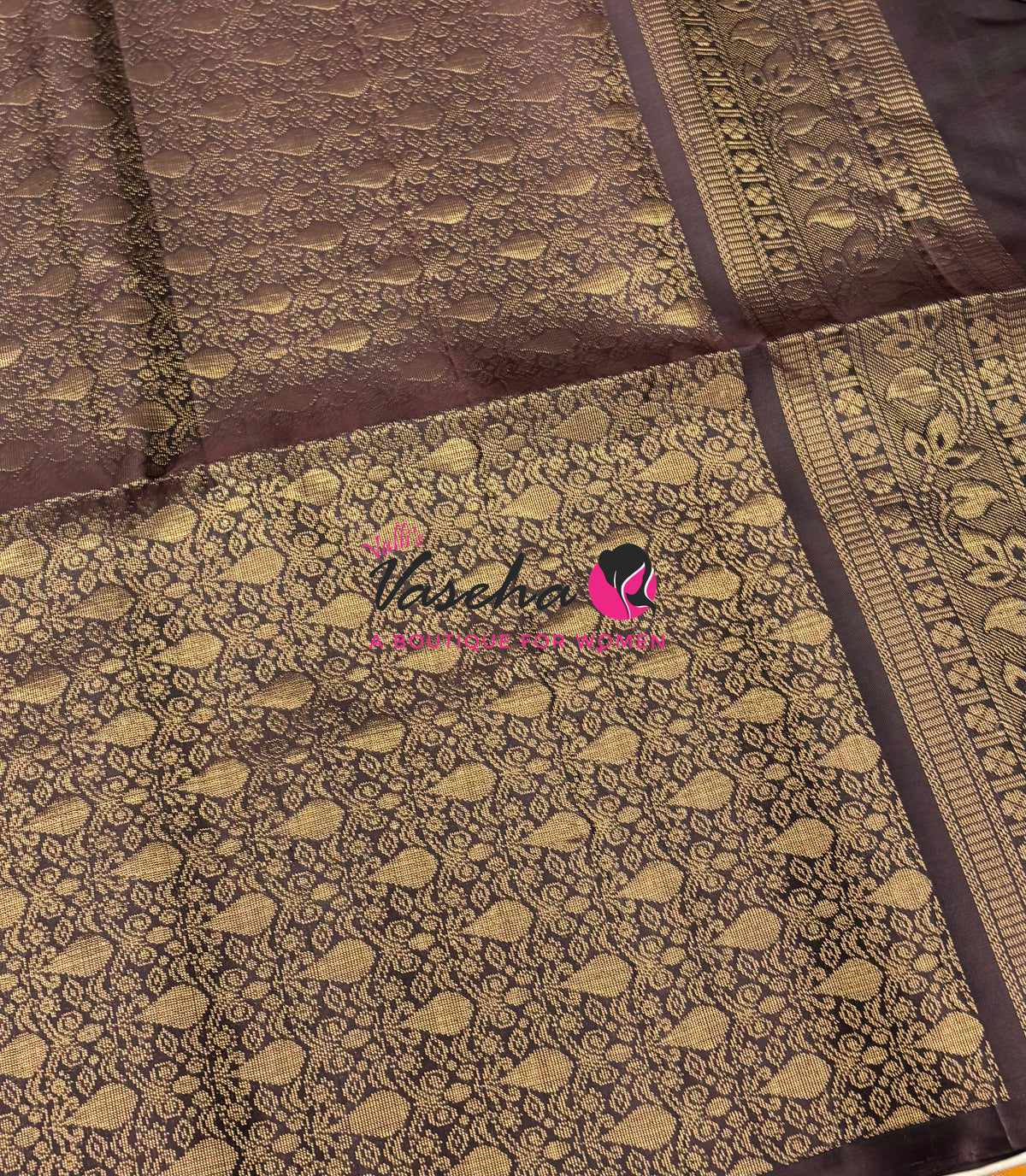 Pure Soft Silk Saree - Green & Brown - VVPSS119