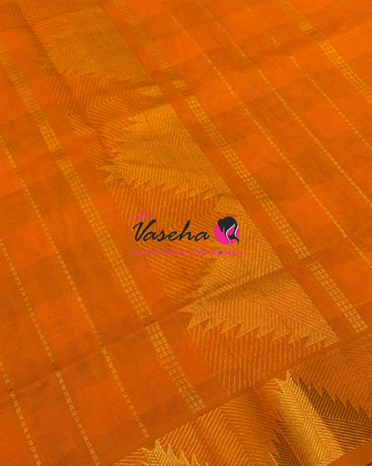 Semi Silk Cotton Saree |  Pazhum Pazhamum Checks Design |VVSSC011