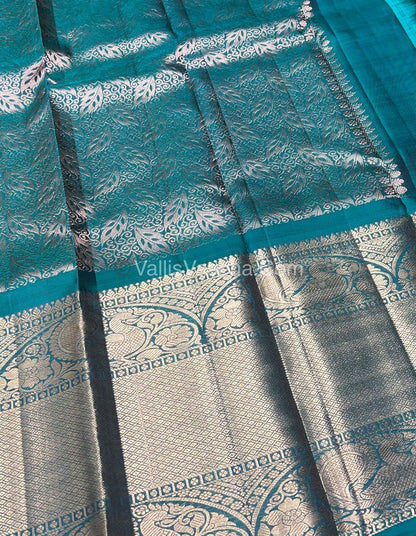 Half Mix - Pure Soft Silk Saree - Mehandhi Green & Ramar Green Shade - VVPSS031