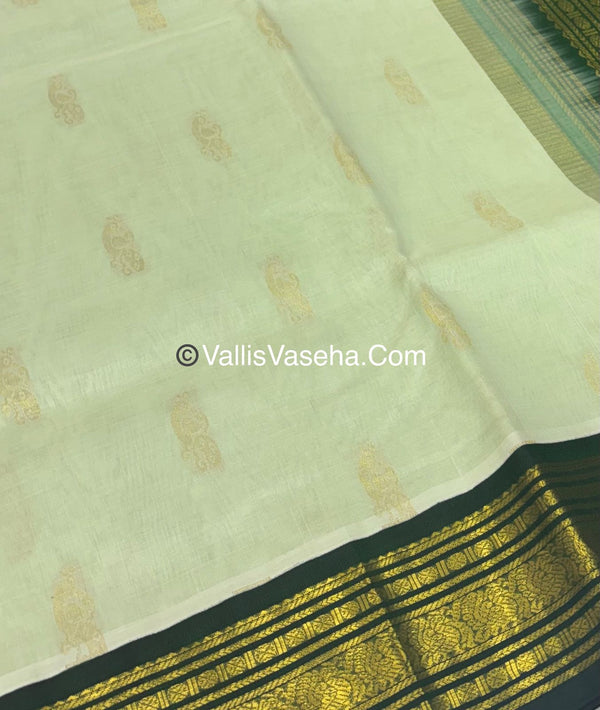 Pure Korvai Silk Cotton - Green with Green - VVKSC025