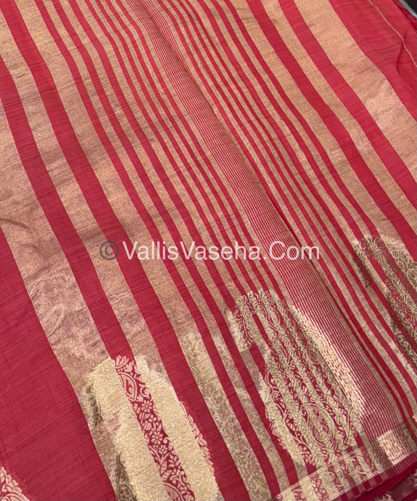 Semi Tussar Silk - Small Mango - Red Shade - VVSTS002