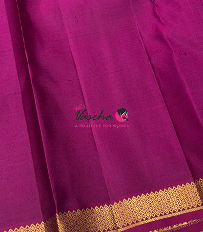 Pure Soft Silk Saree  - Violetish Blue With Pink Combo - VVPSS146