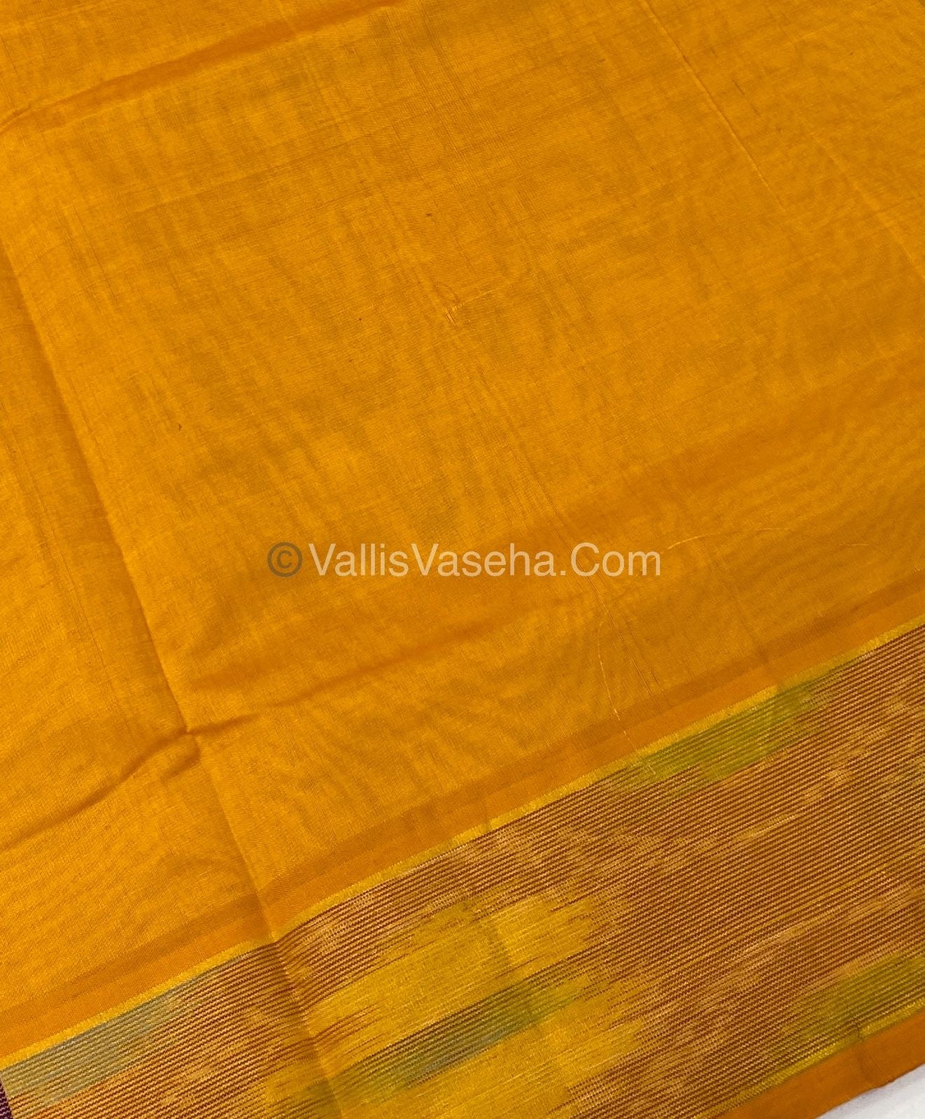 Semi Silk Cotton Saree - Violet & Yellow   - VVSSC001
