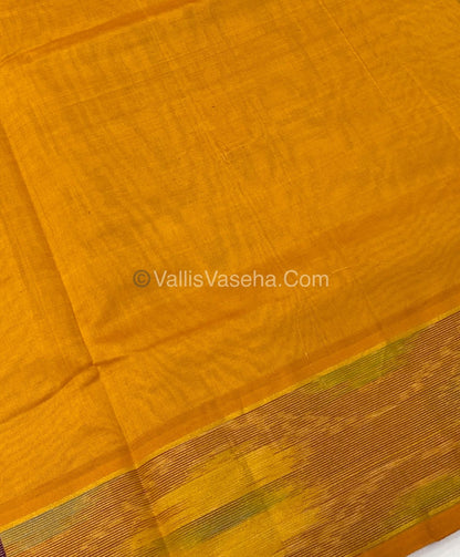 Semi Silk Cotton Saree - Violet & Yellow   - VVSSC001