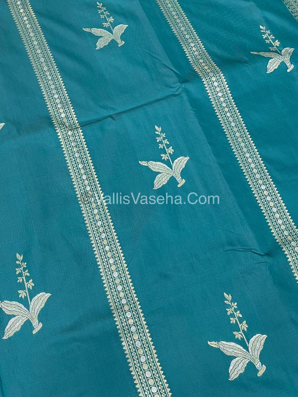 Semi Soft Silk - Border less - Ramar Blue Shade -VVSSS034