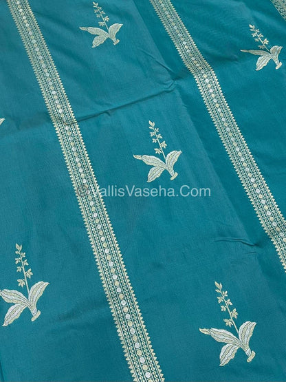 Semi Soft Silk - Border less - Ramar Blue Shade -VVSSS034