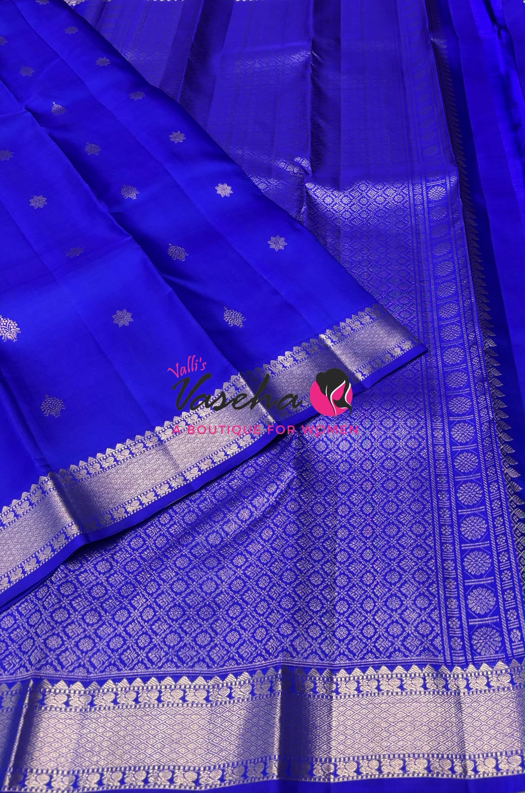 Pure Kanchipuram Silk Saree - Blue Shade  - VVPS022