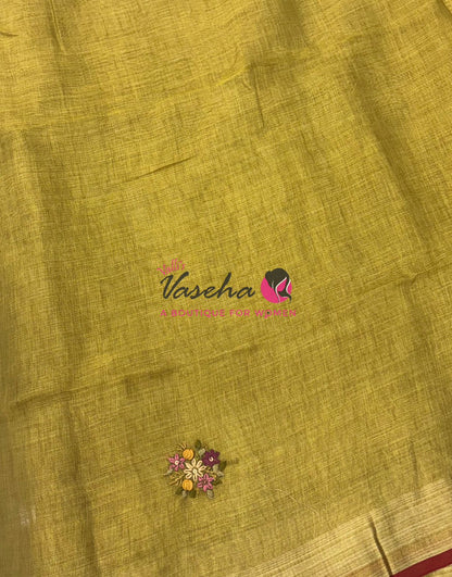 French Knot - Tissue Saree - Green Shade - VVLFN014