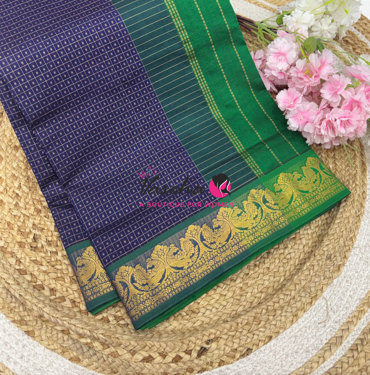 Semi Silk Cotton Saree | Lakshadeepam Design |VVSSC009