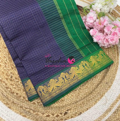 Semi Silk Cotton Saree | Lakshadeepam Design |VVSSC009