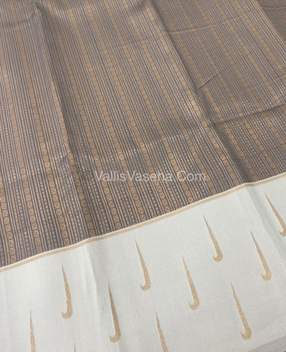 Kanchi Semi Silk - Grey with Cream VVKSS001