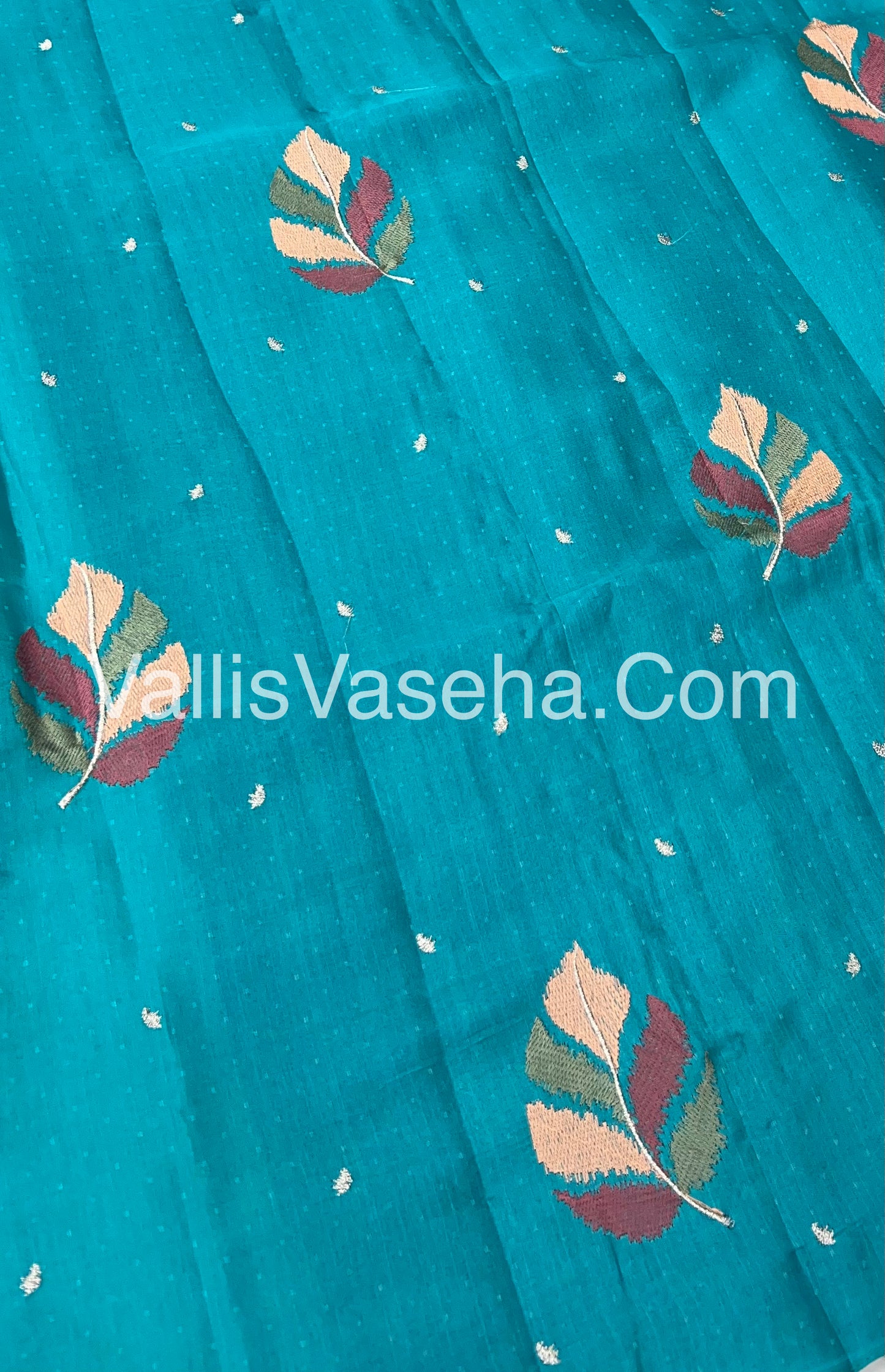 Butter Silk  - Leaf Butta - Blue & Pink Combo - VVBS001