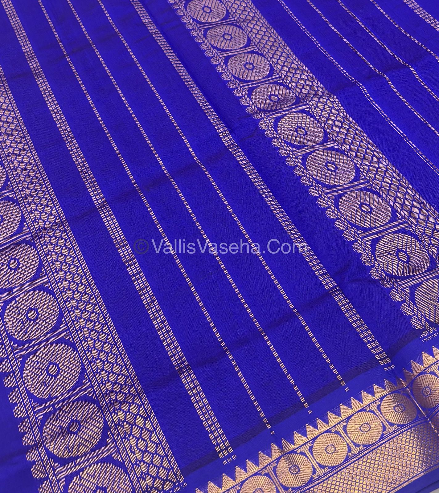 Semi Silk Cotton Saree - Purple  With Blue Shade - VVSSC005