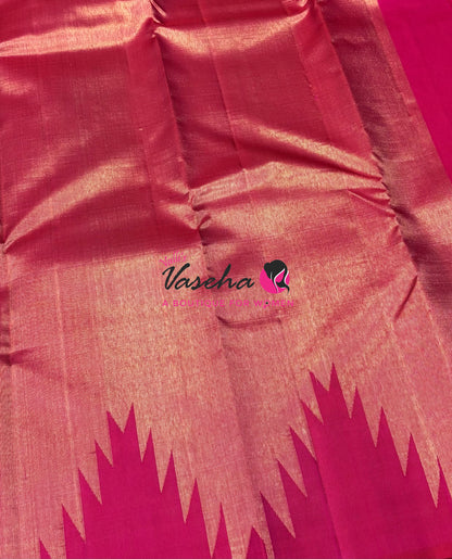 Pure Vintage Kanchipuram Silk Saree  - 8 Kol Weaving - Pink Shade VVPS019