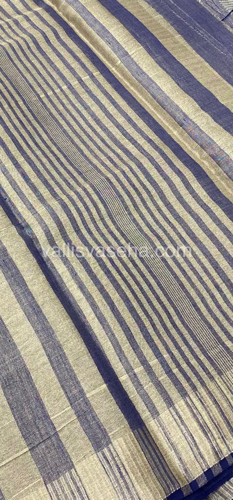 Semi Tussar Silk - Blue Shade - VVSTS001