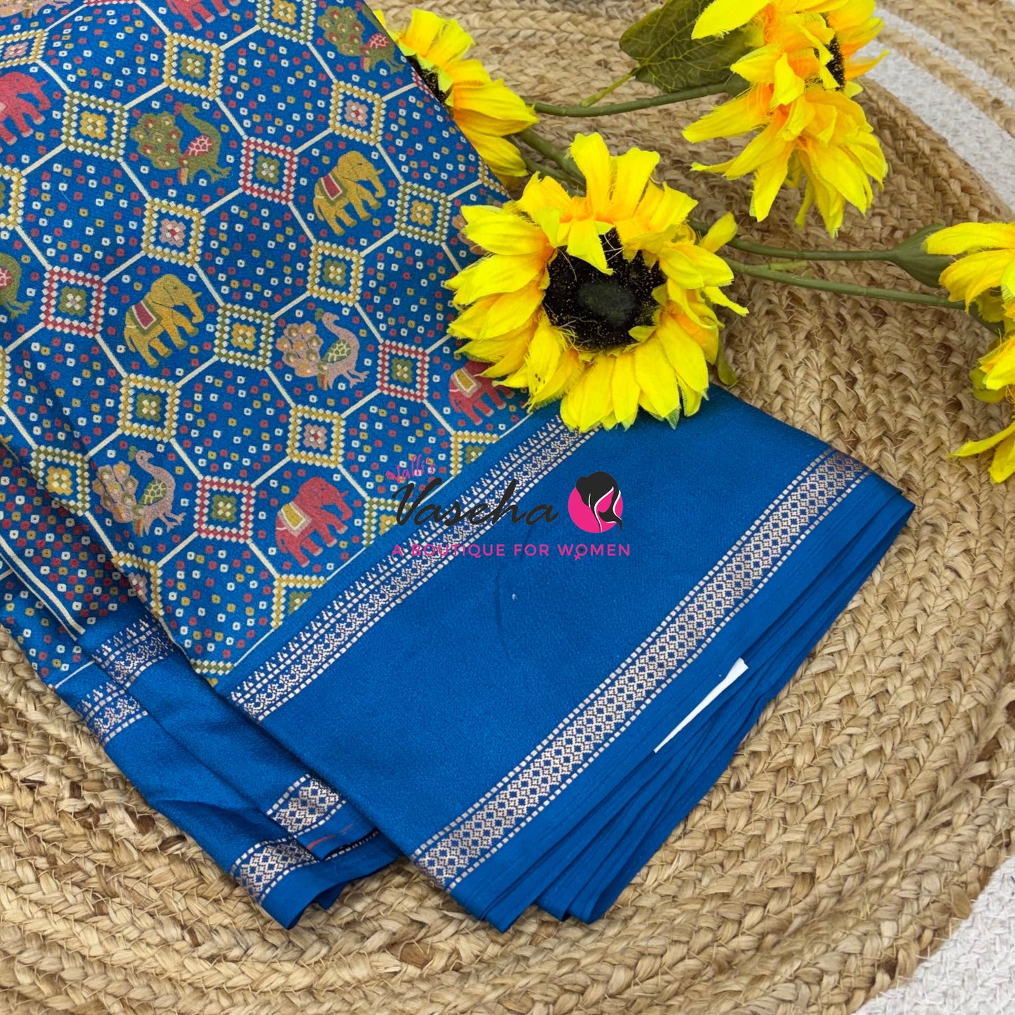 Casual Wear - Semi Printed Silk - Fancy Mixed Variety- Blue  - VVFMC008