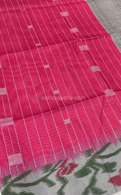 Semi Chappa Silk - Pink with Grey - VVPBSC01