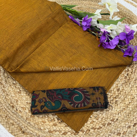 Khadi Cotton Sarees with Kalamkari Blouse - VVKCK001