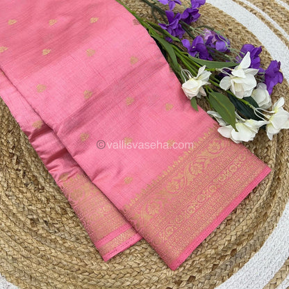 Semi Tussar Silk Saree - Light Peach Shade - VVSTS008