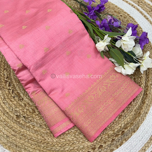 Semi Tussar Silk Saree - Light Peach Shade - VVSTS008